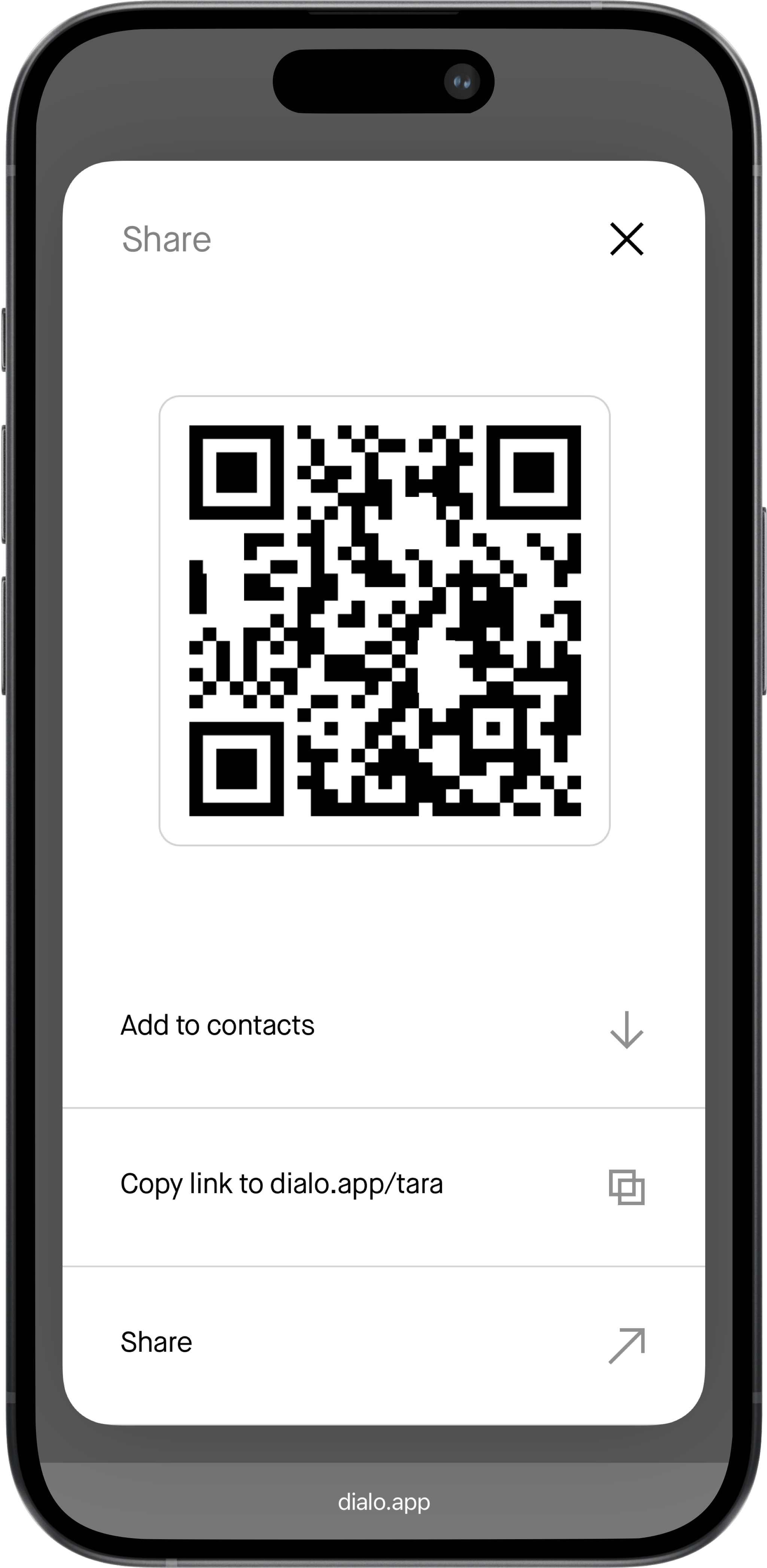 Dialog preview QR Code